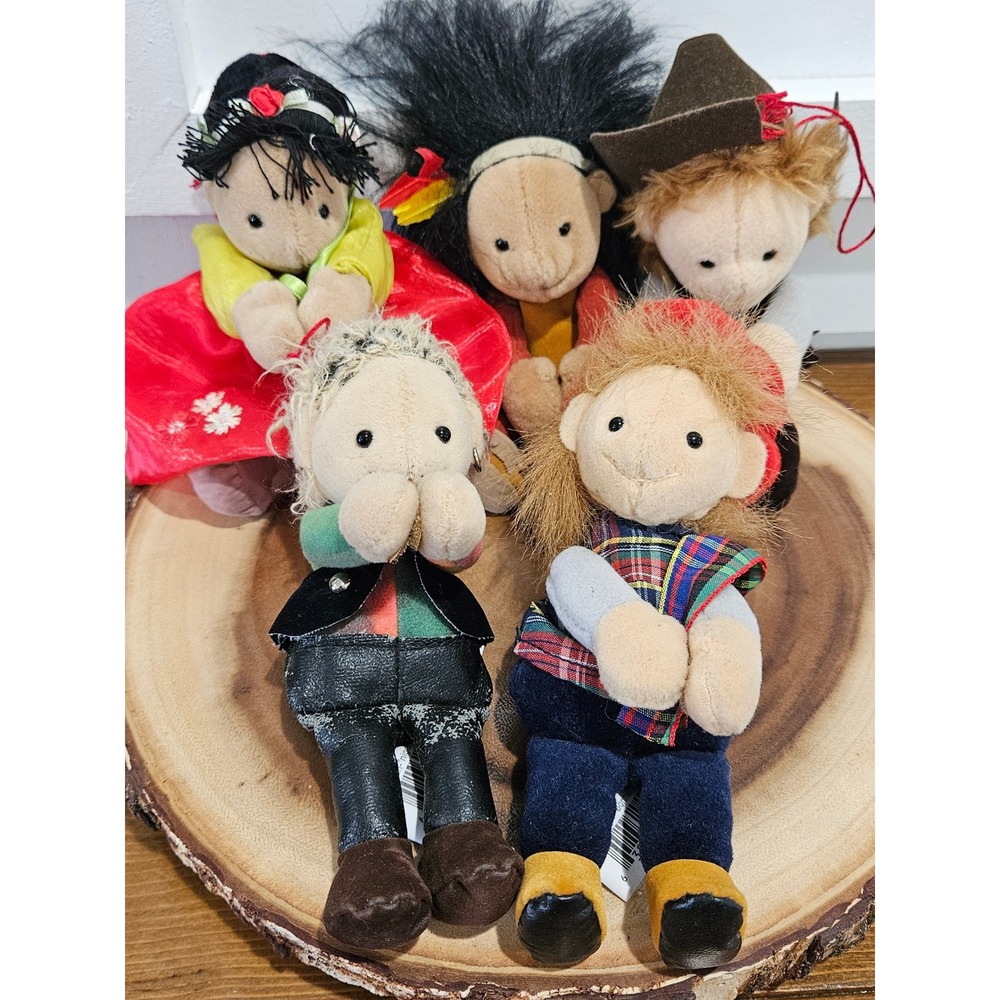 RARE 70's Set Of 5 Folkmanis Discontinued KidFolk Collection Finger Puppets